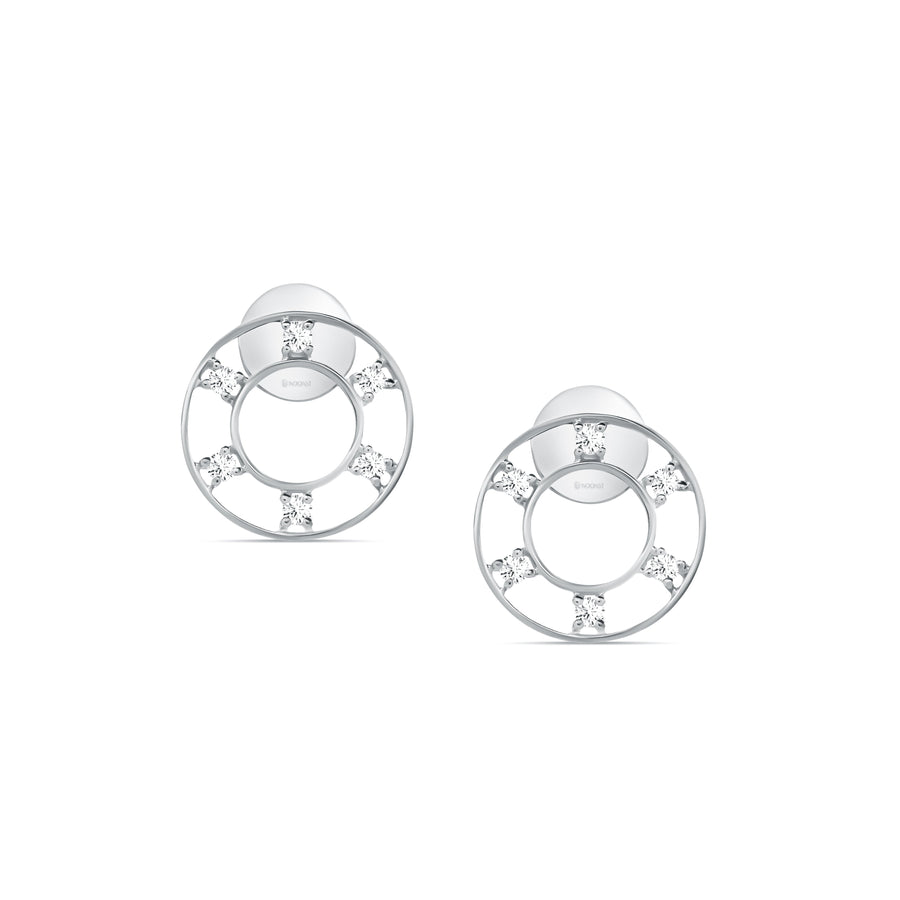 LADDER DIAMOND CIRCLE EARRINGS