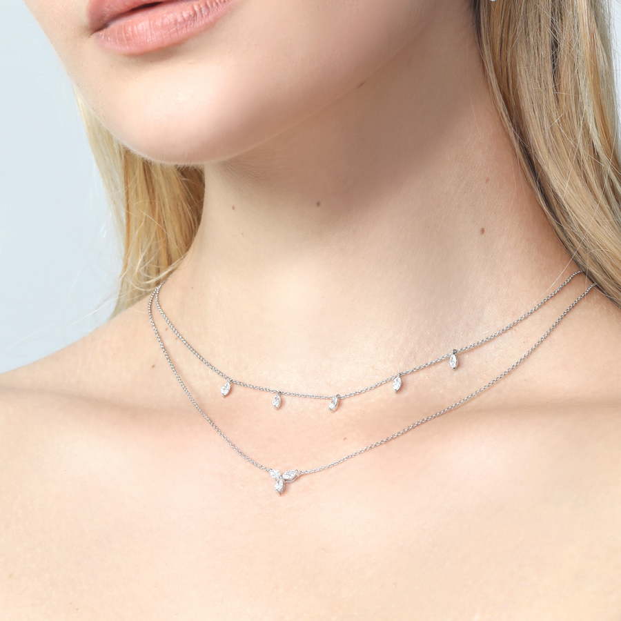 The Classic Marquise Petals Diamond Necklace